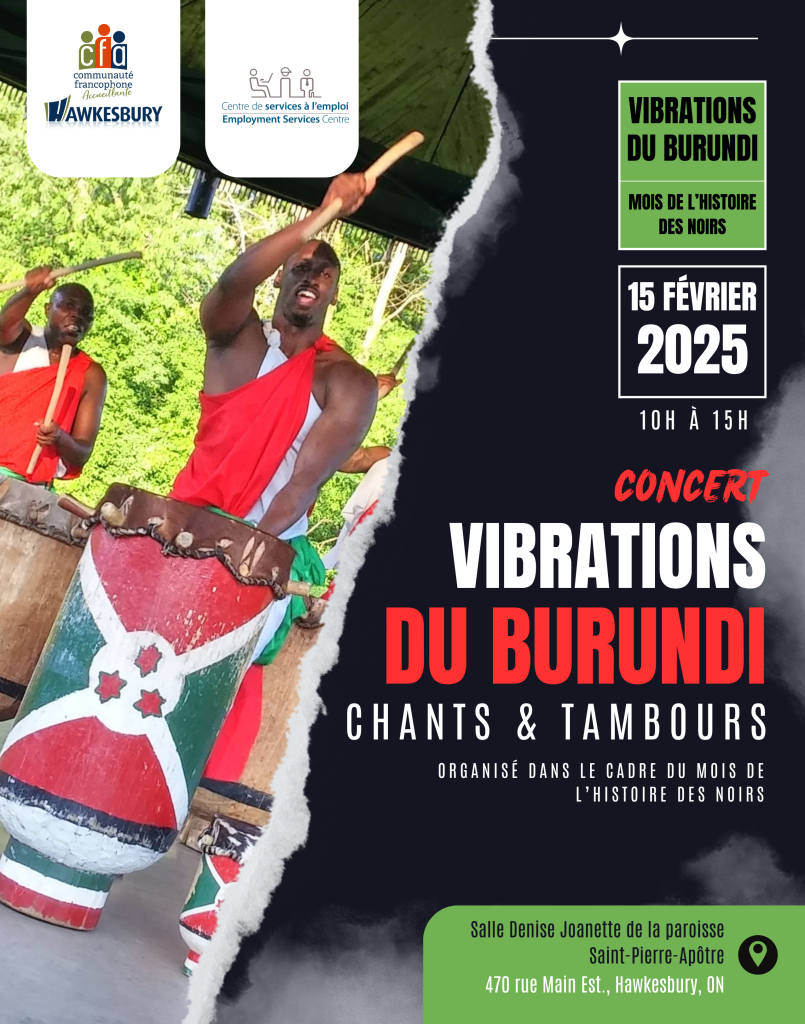 Vibrations de Burundi : concert chants et tambours : - Vivre à Hawkesbury